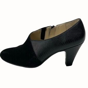 Naturalizer Bangor Womens Ankle Booties Size 9.5 Black Leather Suede‎